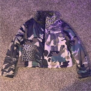 Civil Regime Camouflage and Leopard Print Jacket